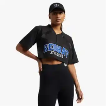 Redbat athletics women's black cropped top
