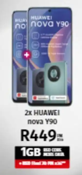 Vodacom 2x Huawei nova Y90 offer