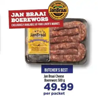 Food Lover's Market Jan Braai Cheese Boerewors 500g offer