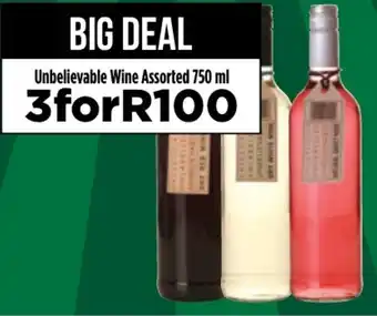 Food Lover's Market Unbelievable Wine Assorted 750ml offer