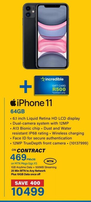 Incredible Connection iPhone 11 64GB offer