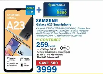 Incredible Connection Samsung Galaxy A23 Smartphone offer