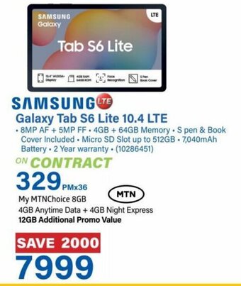 Incredible Connection Samsung Galaxy Tab S6 Lite 10.4 LTE offer