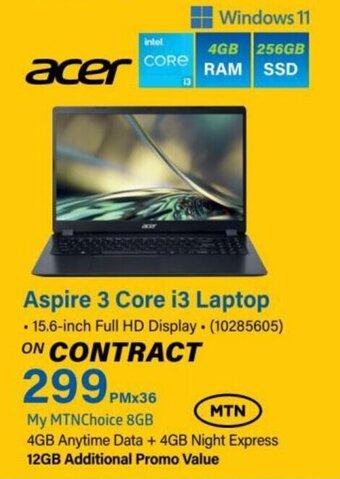 Incredible Connection Aspire 3 Core i3 Laptop offer