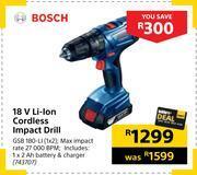 Builders Warehouse Bosch 18v li-ion cordless impact drill offer