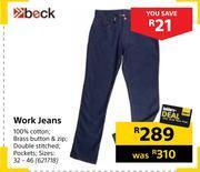 Builders Warehouse Beck work jeans offer