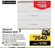 Builders Warehouse Home & kitchen chest of drawers unit-870mm (h) x 900mm (w) x 450mm offer