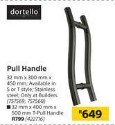 Builders Warehouse Dortello pull handle-32mm x 300mm x 450mm offer