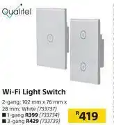 Builders Warehouse Qualitel 2 gang wifi light switch offer