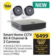 Yale smart home cctv kit 4 channel & 2 cameras