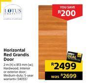 Builders Warehouse Lotus horizontal red grandis door-2m (h) x 813mm (w) offer