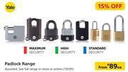 Builders Warehouse Yale padlock range-each offer