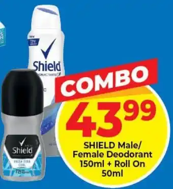 Elite Power Trade Cash & Carry Shield Male/Female Deodorant 150ml+Roll On 50ml offer