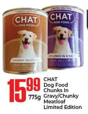 Elite Power Trade Cash & Carry Chat Dog Food Chunks In Gravy/Chunky Meatloaf Limited Edition offer