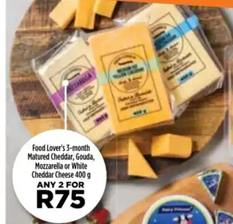 Food Lover's Market Food Lover's 3-Month Matured Cheddar, Gouda, Mozzarella or White Cheddar Cheese 400g offer