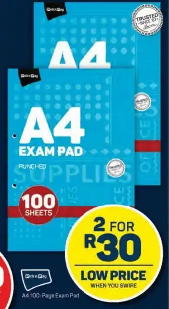 Pick n Pay A4 100-Page Exam Pad offer