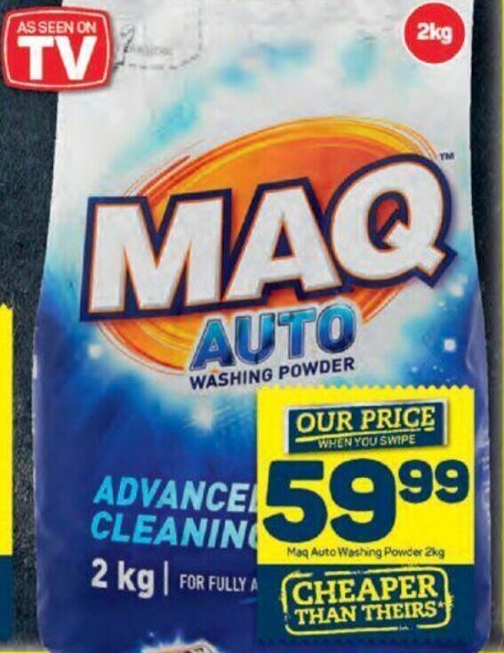 Maq Auto Washing Powder 2kg offer at Pick n Pay
