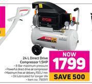 Game Ryobi 24l direct drive compressor 1.5hp offer