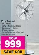Logik 40cm pedestal fan (chrome)