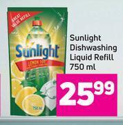 Game Sunlight dishwashing liquid refill-750ml offer