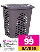 Missmolly 85l mega linen bin (taupe)