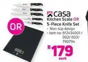 Game Casa kitchen scale or 5 piece knife set-each offer