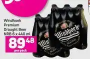 Game Windhoek premium draught beer nrb-6 x 440ml per pack offer