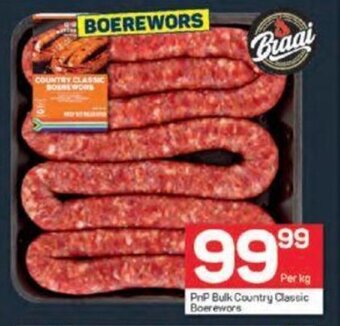 Pick n Pay PnP Bulk Country Classic Boerewors offer