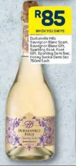 Pick n Pay Durbanvile Hills Sauvignon Blanc Spark, Sauvignon Blanc Spark, Sauvignon Blanc Gift, Sparkling Rose, Rose Gift. Sparkling Dem offer
