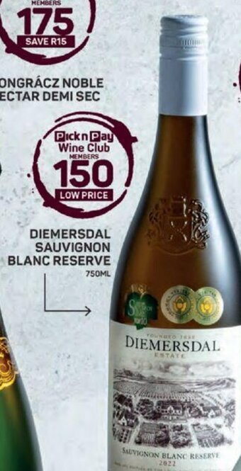 Pick n Pay Diemersdal Sauvignon Blanc Reserve 750ml offer