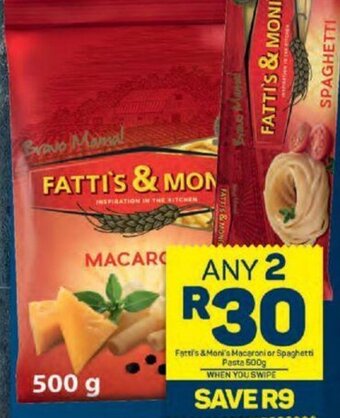 Pick n Pay Fatti's & Moni's Macaroni or Spaghetti Pasta 500g offer