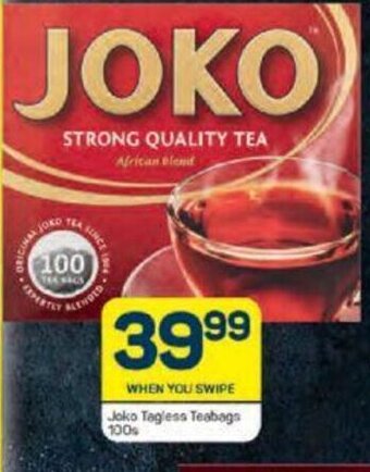 Pick n Pay Joko Tagless Teabags 100s offer