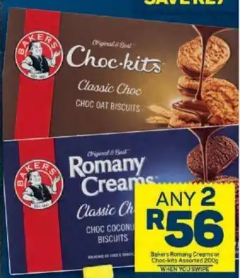 Pick n Pay Baker's Romany Creams or Choc-Kits 200g offer