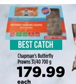 Chapman's Butterfly Prawns 31/40 700g