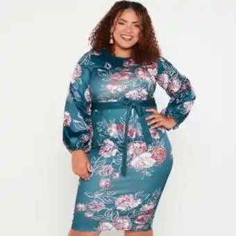 Generic women balloon sleeve printed hip dress