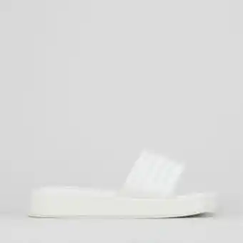 Utopia puffy flatform slide sandals white
