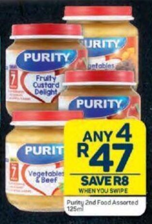 Pick n Pay Purity 2nd Food Assorted 125ml offer
