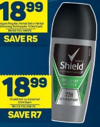 Pick n Pay Shield Roll-on Assorted 50ml each offer