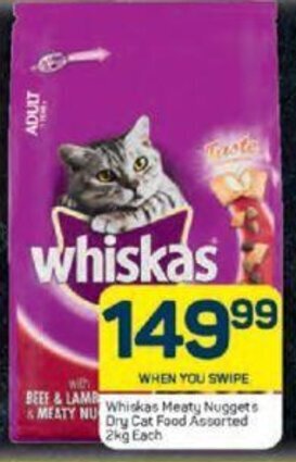 Pick n Pay Whiskas Meaty Nuggets Dry Cat Food Assorted 2kg each offer