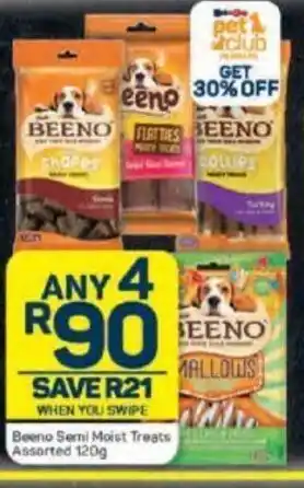 Pick n Pay Beeno Semi Moist Treats Assorted 120g offer