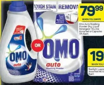 Pick n Pay Omo Auto Washing Powder 2kg. Liquid Detergent 1.5 Litre offer