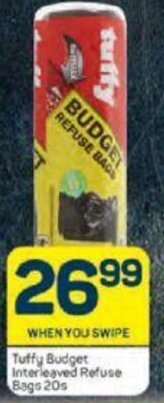 Pick n Pay Tuffy Budget Interleaved Refuse Bags 20s offer