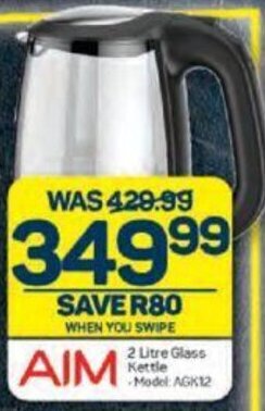 Pick n Pay 2 Litre Glass Kettle Model AGK12 offer