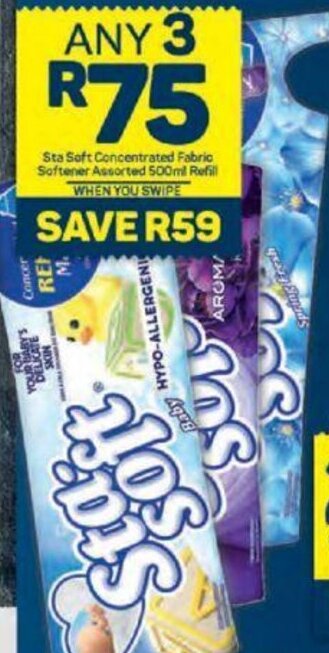 Pick n Pay Sta Soft Concentrated Fabric Softener Assorted 500ml Refill offer
