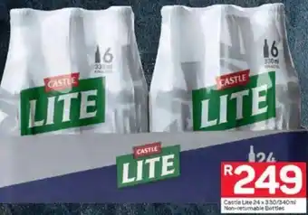 Pick n Pay Castle Lite 24x330/340ml Non-retumable Bottles offer