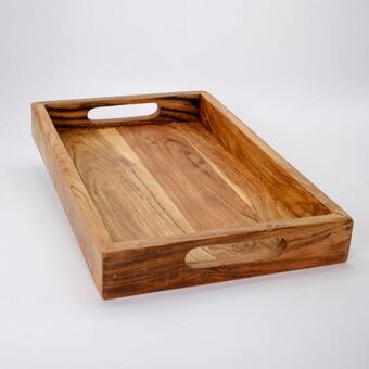 Whitehouse Rectangular wooden serving tray with cut out handles - natural offer
