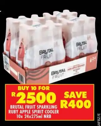 Shoprite Liquor Brutal Fruit Sparkling Ruby Apple Spirit Cooler 10x24x275ml NRB offer