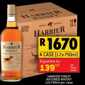 Shoprite Liquor Harrier Finest Matures Whisky 12x750ml per case offer