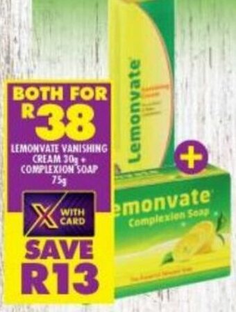 Shoprite Lemonvate Vanishing Cream 30g+Complexion Soap 75g offer