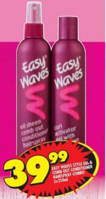 Shoprite Easy Waves Style Gel & Comb Out Conditioner Hairspray Combo 2x250ml offer